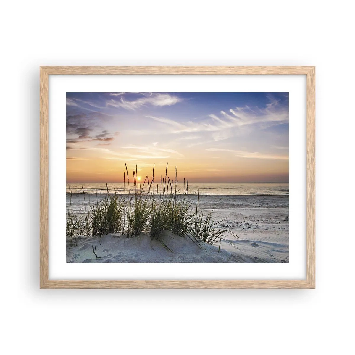 Poster in cornice rovere chiaro - Guarda, pensa, senti - 50x40 cm