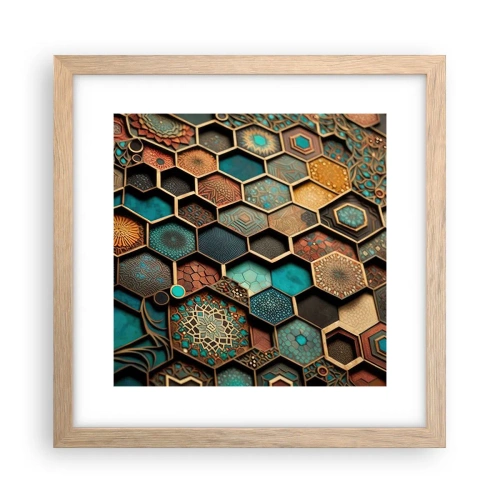 Poster in cornice rovere chiaro - Decorazioni arabe: variazione - 30x30 cm