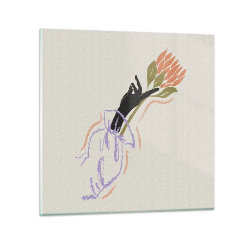 Quadro su vetro - Tocco delicato - 70x70 cm