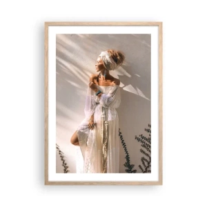 Poster in cornice rovere chiaro - Il sole e la ragazza - 50x70 cm