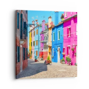 Quadro su tela - Stampe su Tela - La cittadina dei pappagalli - 30x30 cm