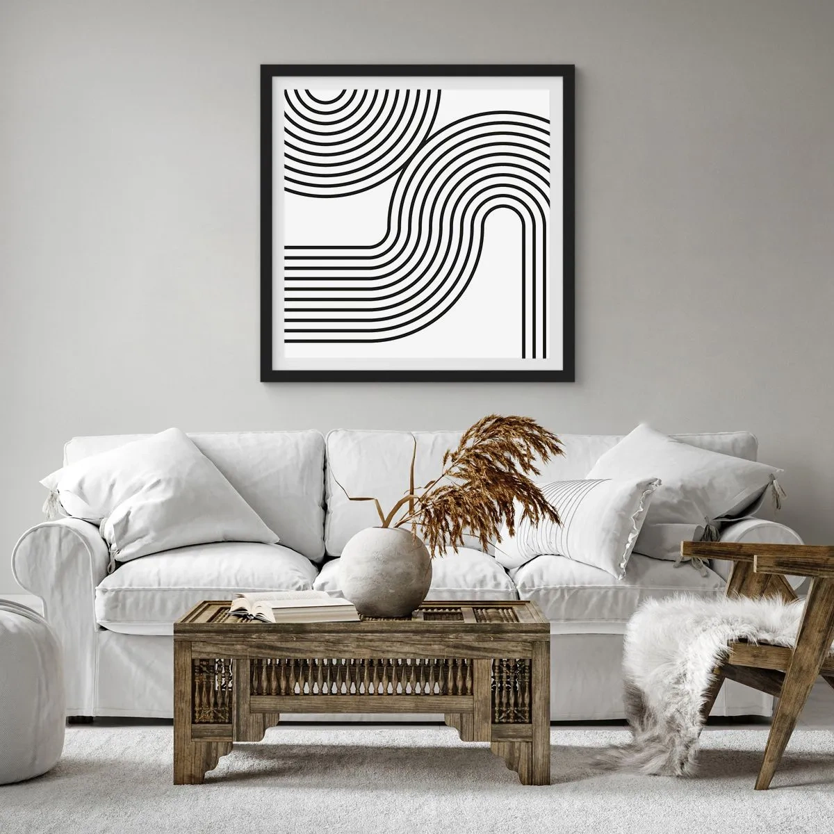 Poster in cornice nera - In curva - 50x50 cm
