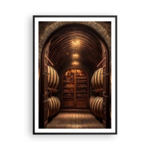 Poster in cornice nera - L'atmosfera della cantina - 70x100 cm