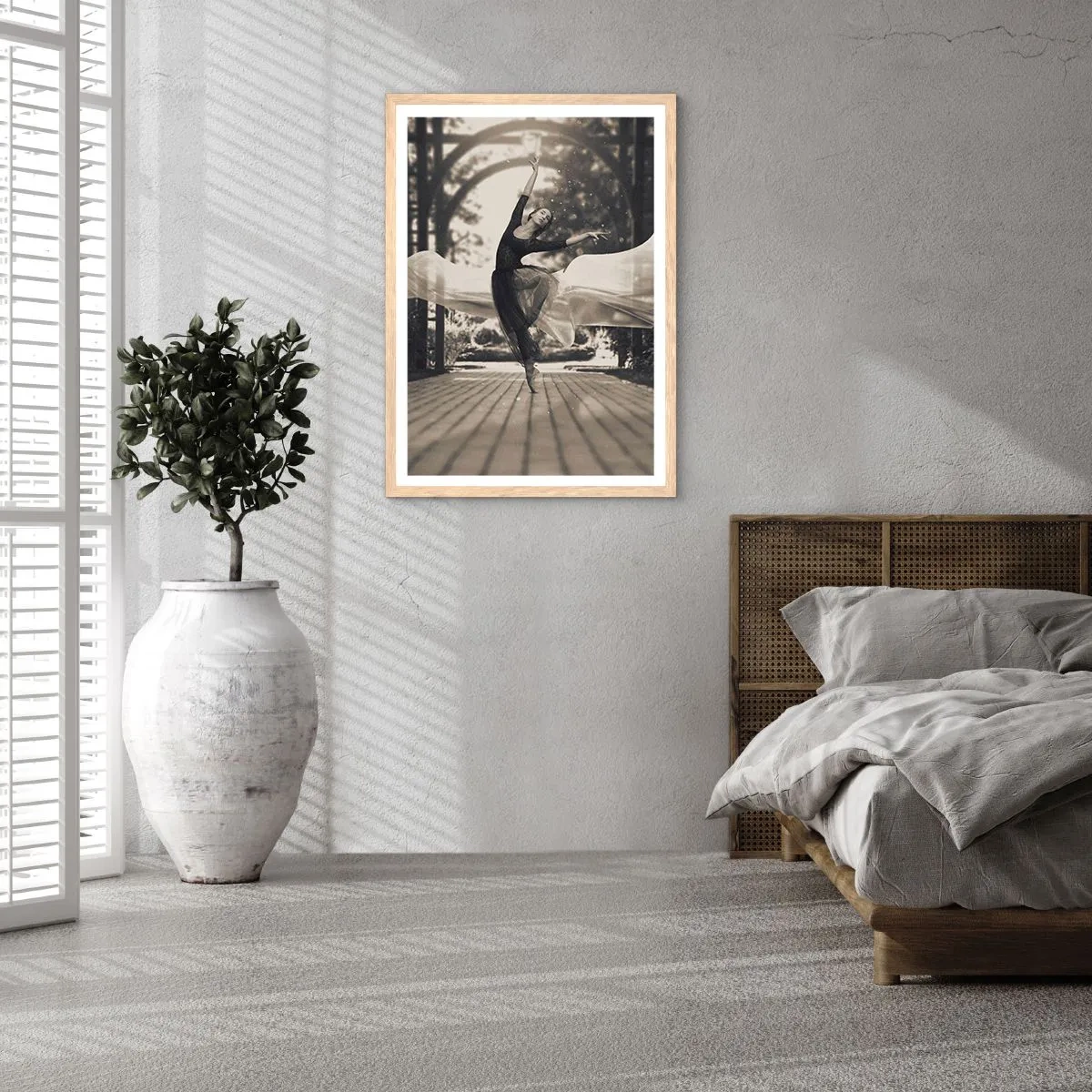 Poster in cornice rovere chiaro - La danza dello spirito del giardino - 30x40 cm