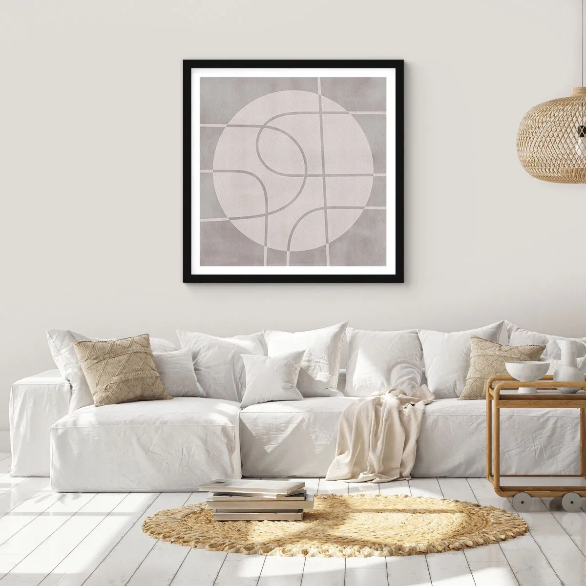 Poster in cornice nera - Tondo e dritto - 30x30 cm