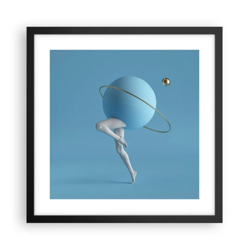 Poster in cornice nera - E i pianeti folleggiano - 40x40 cm