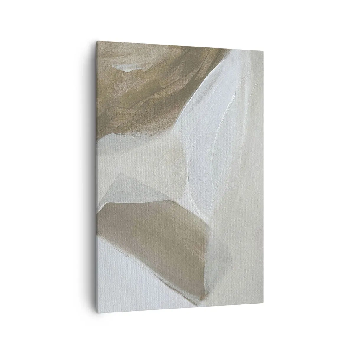 Quadro su tela - Stampe su Tela - Delicata astrazione nei toni del beige e del bianco - 70x100cm - Onda di bianco - Decorazione murale moderna per soggiorno e camera da letto ARTTOR