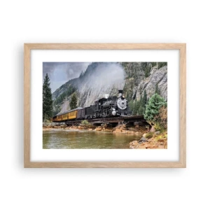 Poster in cornice rovere chiaro - Dove andiamo? - 40x30 cm