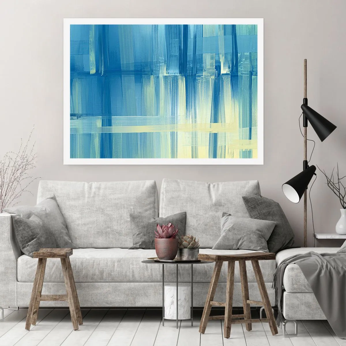 Poster - Composizione in turchese - 91x61 cm