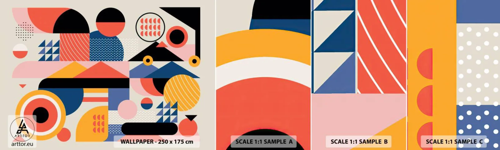 Campione di Fotomurale Adesivo Deluxe Sticker - Composizione: divertiti - Astrazione, Vettore, Moderno - 100x30 cm