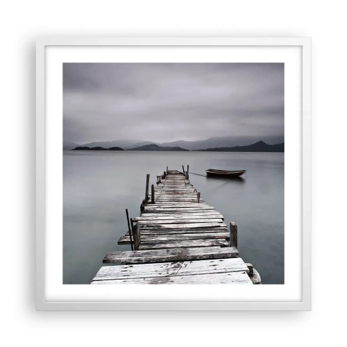 Poster in cornice bianca - Domani puoi partire - 50x50 cm