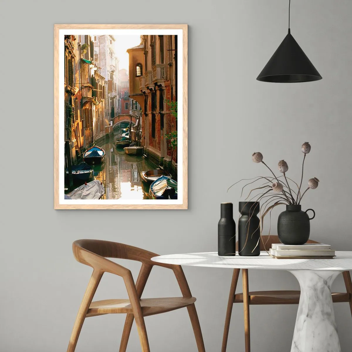 Poster in cornice rovere chiaro - Un angolo di Venezia - 30x40 cm