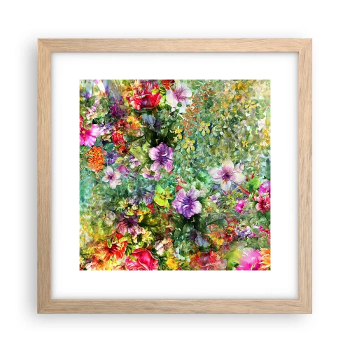 Poster in cornice rovere chiaro - Perdersi nei fiori - 30x30 cm