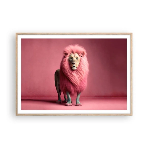 Poster in cornice rovere chiaro - E non mette più paura - 100x70 cm