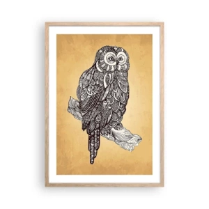 Poster in cornice rovere chiaro - Delicati ghirigori di saggezza - 50x70 cm