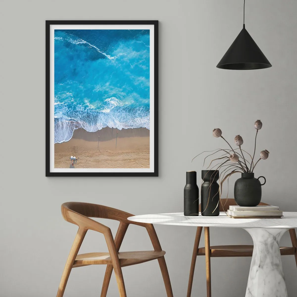 Poster in cornice nera - La forza del blu - 70x100 cm