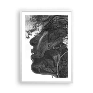 Poster in cornice bianca - Aggrovigliata nei sogni - 50x70 cm