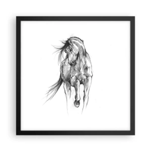 Poster in cornice nera - Trotto aggraziato - 40x40 cm