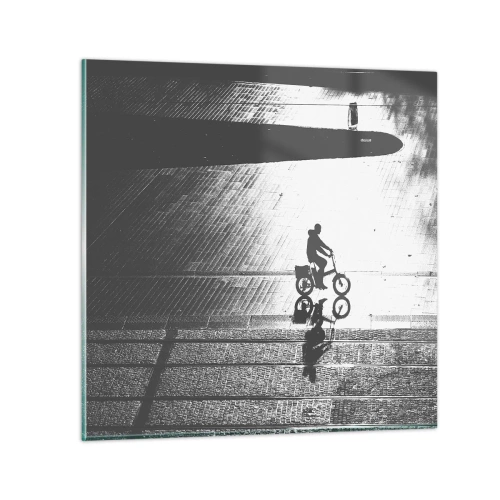 Quadro su vetro - Avanti, attraverso la città - 60x60 cm