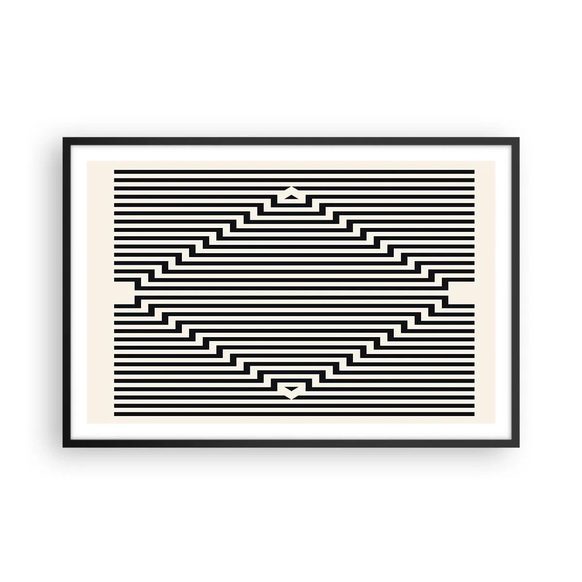Poster in cornice nera - Illusione geometrica - 91x61 cm
