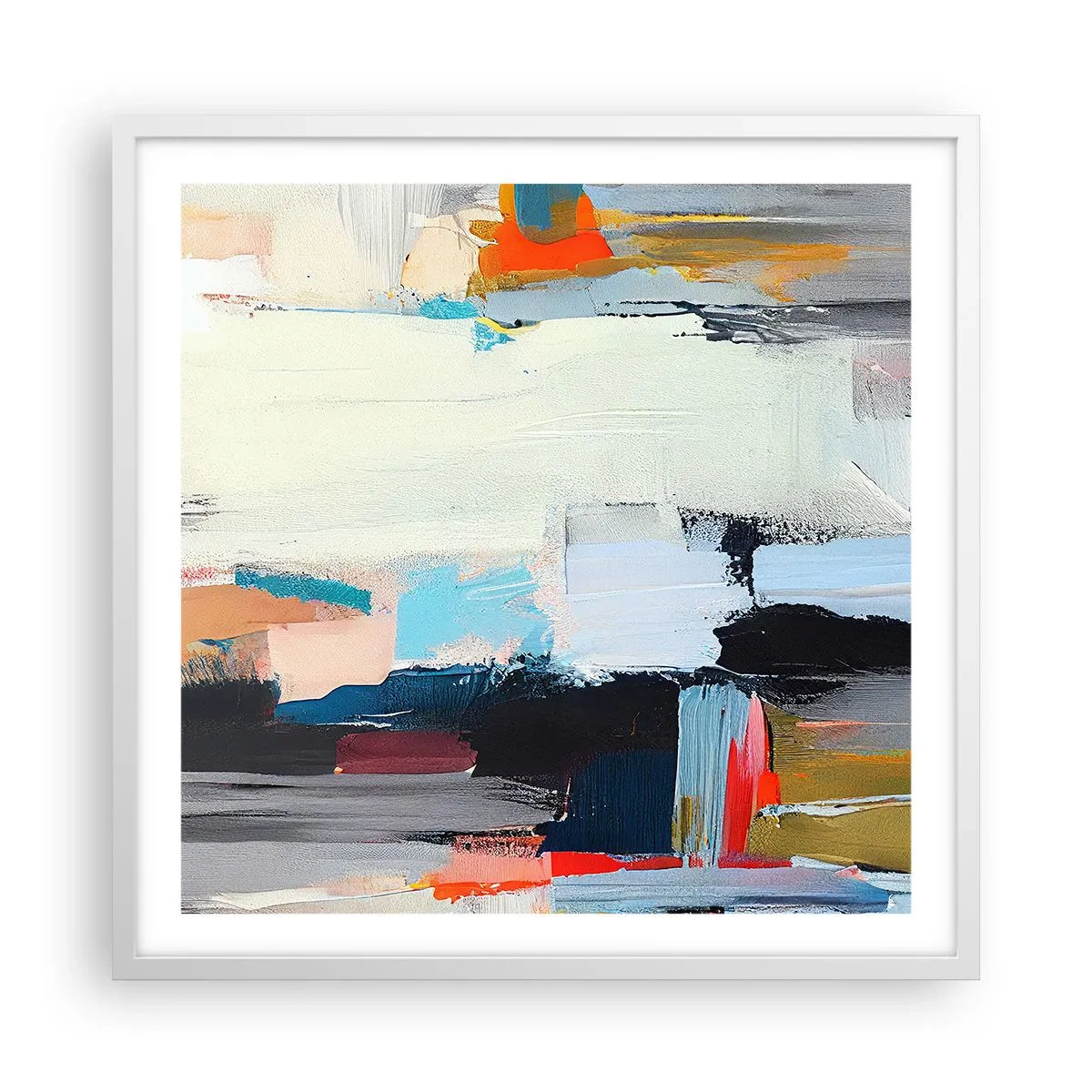 Poster in cornice bianca - C'è una logica? - 60x60 cm