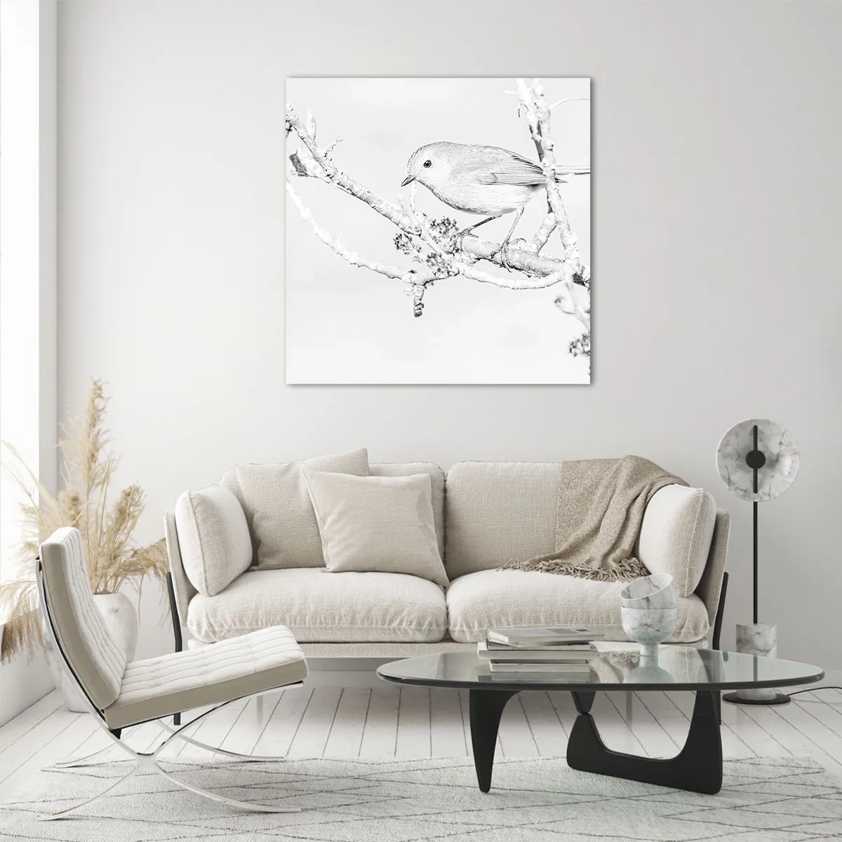 Quadro su vetro - Mattino invernale - 30x30 cm