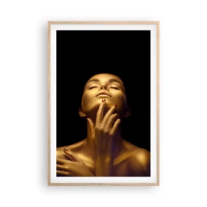 Poster in cornice rovere chiaro - Come seta d'oro - 61x91 cm