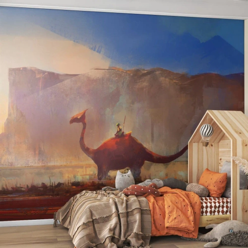 Fotomurali Premium Canvas - Se non si fossero estinti - Astrazione, Dinosauro, Fantasia - 200x140 cm