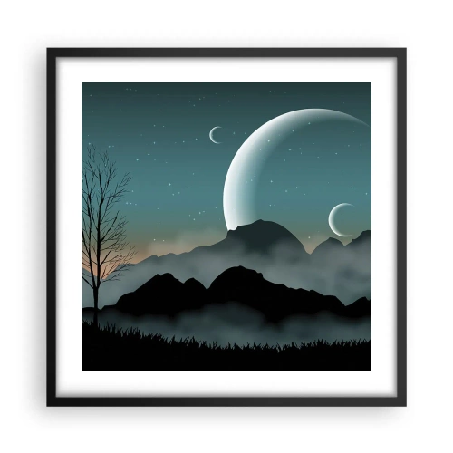 Poster in cornice nera - Il carnevale di una notte stellata - 50x50 cm