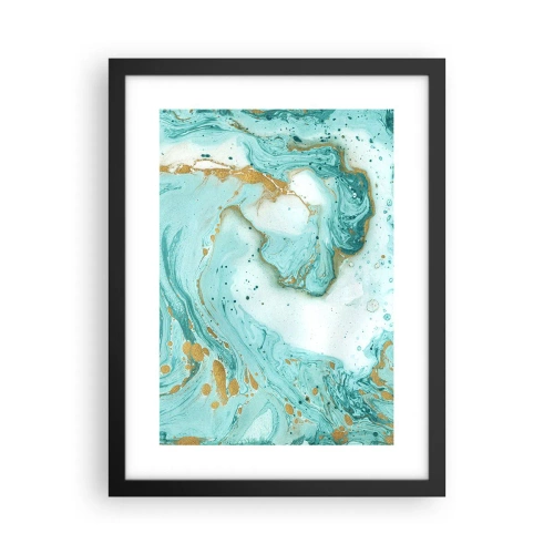 Poster in cornice nera - La grande onda del periodo Edo - 30x40 cm