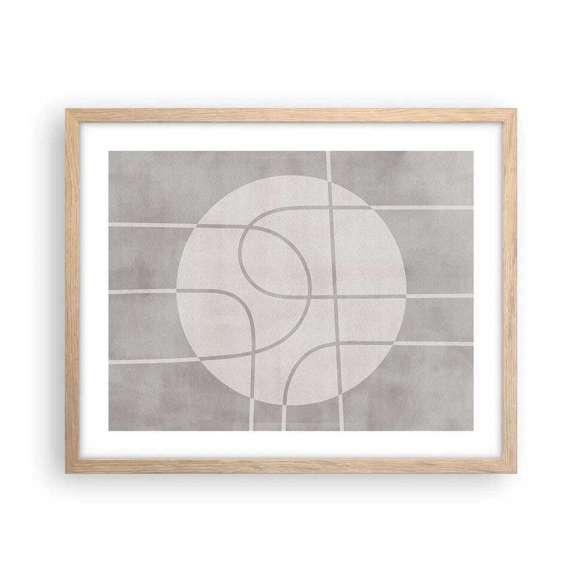 Poster in cornice rovere chiaro - Tondo e dritto - 50x40 cm