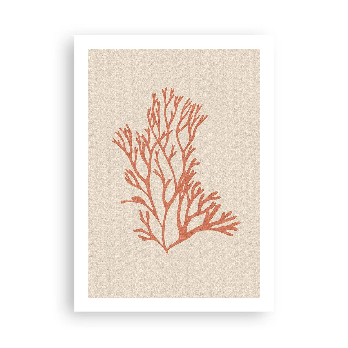 Poster - Una delicata illustrazione di corallo su uno sfondo chiaro - 50x70cm - Filigrana di corallo - Decorazione murale moderna per soggiorno e camera da letto ARTTOR