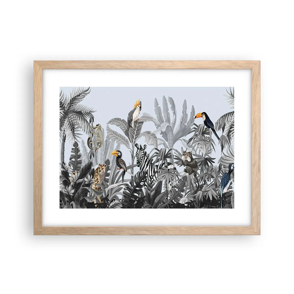 Poster in cornice rovere chiaro - Favola africana - 40x30 cm