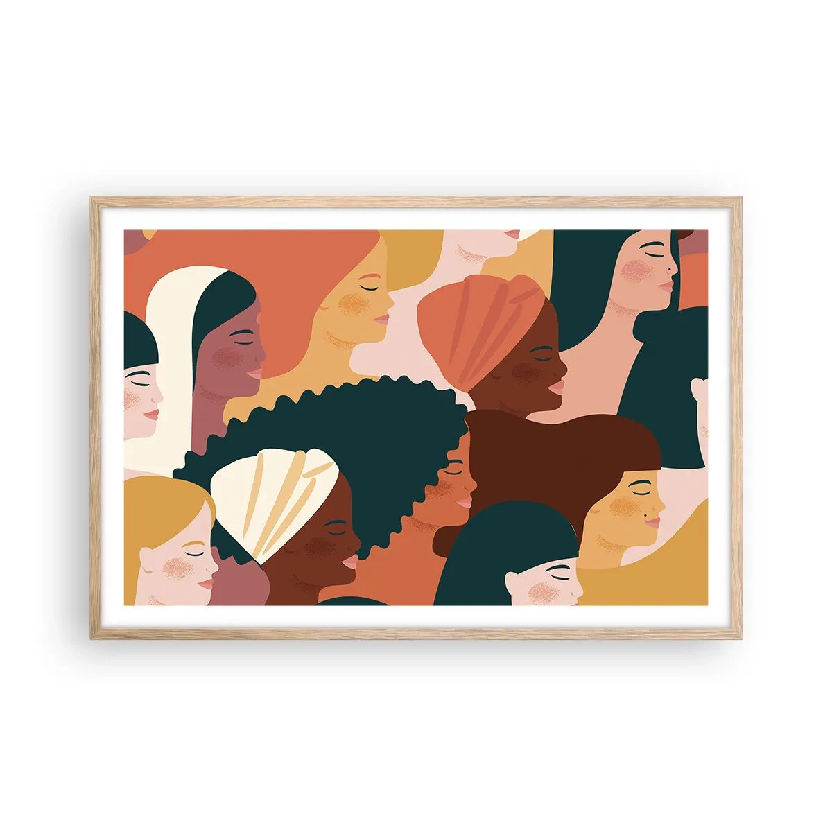 Poster in cornice rovere chiaro - Solo femminilità - 91x61 cm