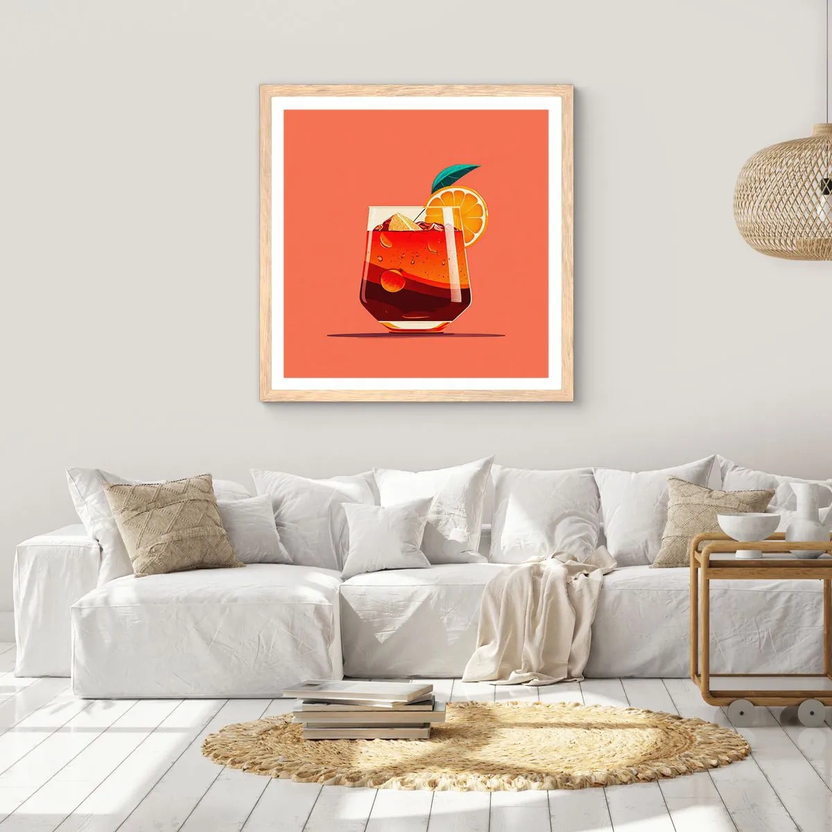 Poster in cornice rovere chiaro - Rinfresco estivo - 50x50 cm