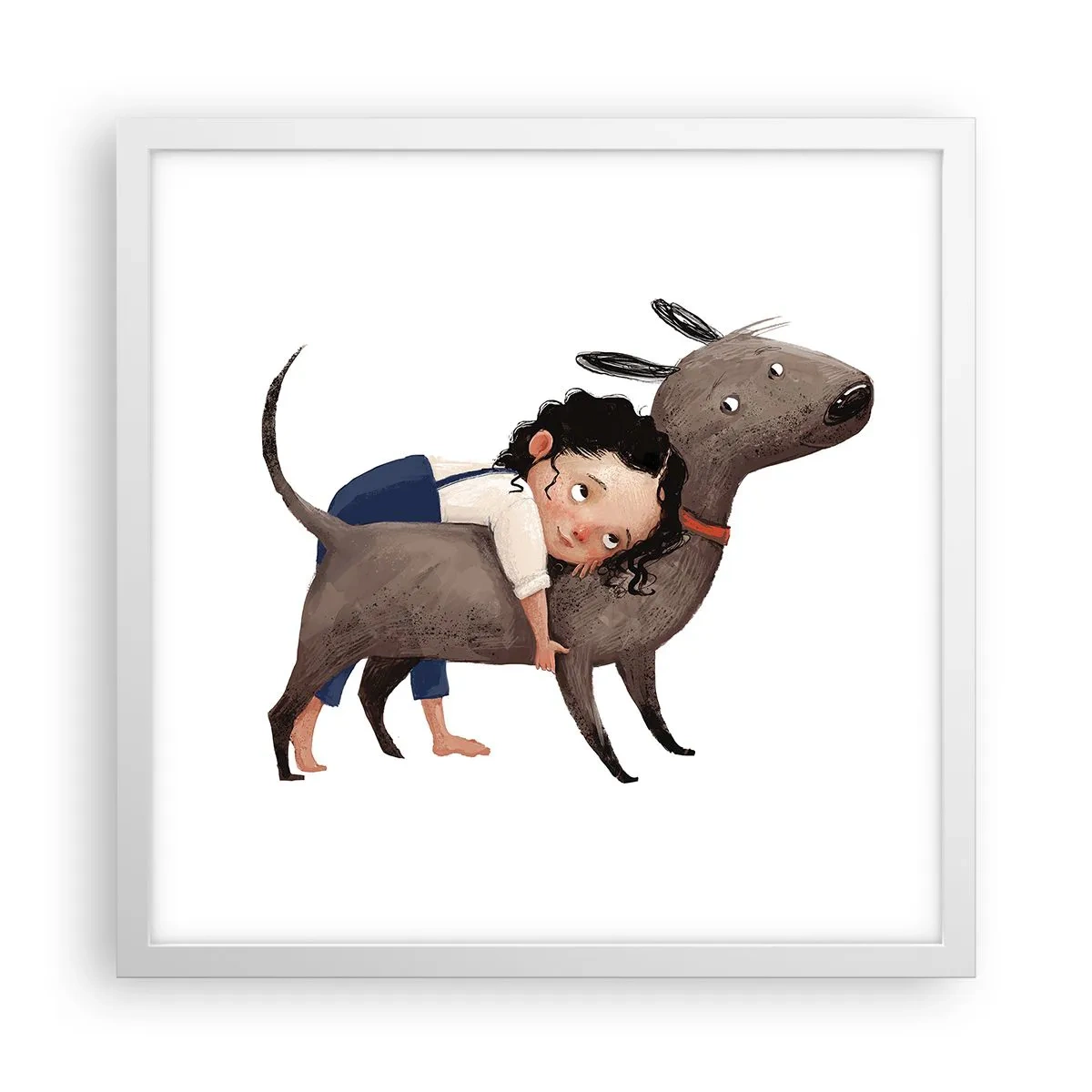 Poster in cornice bianca - I migliori amici - 40x40 cm
