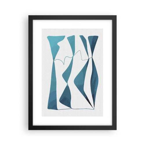 Poster in cornice nera - Astrazione: legame turchese - 30x40 cm