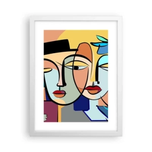 Poster in cornice bianca - Appuntamento in stile Picasso - 30x40 cm