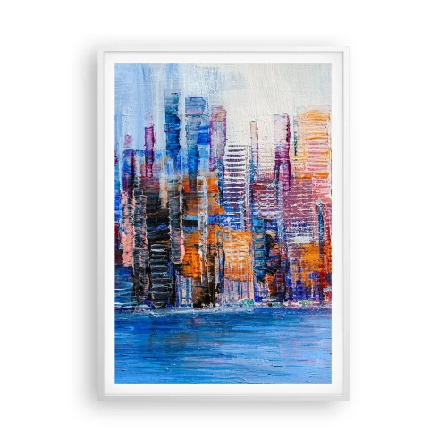 Poster in cornice bianca - Metropoli gioiosa - 70x100 cm