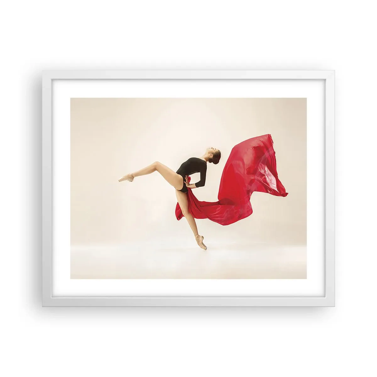 Poster in cornice bianca - Rosso e nero - 50x40 cm