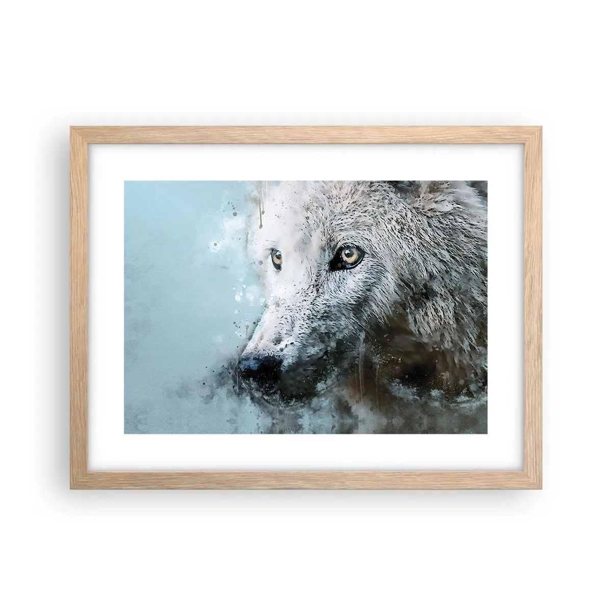 Poster in cornice rovere chiaro - Scopri l'anima del lupo - 40x30 cm