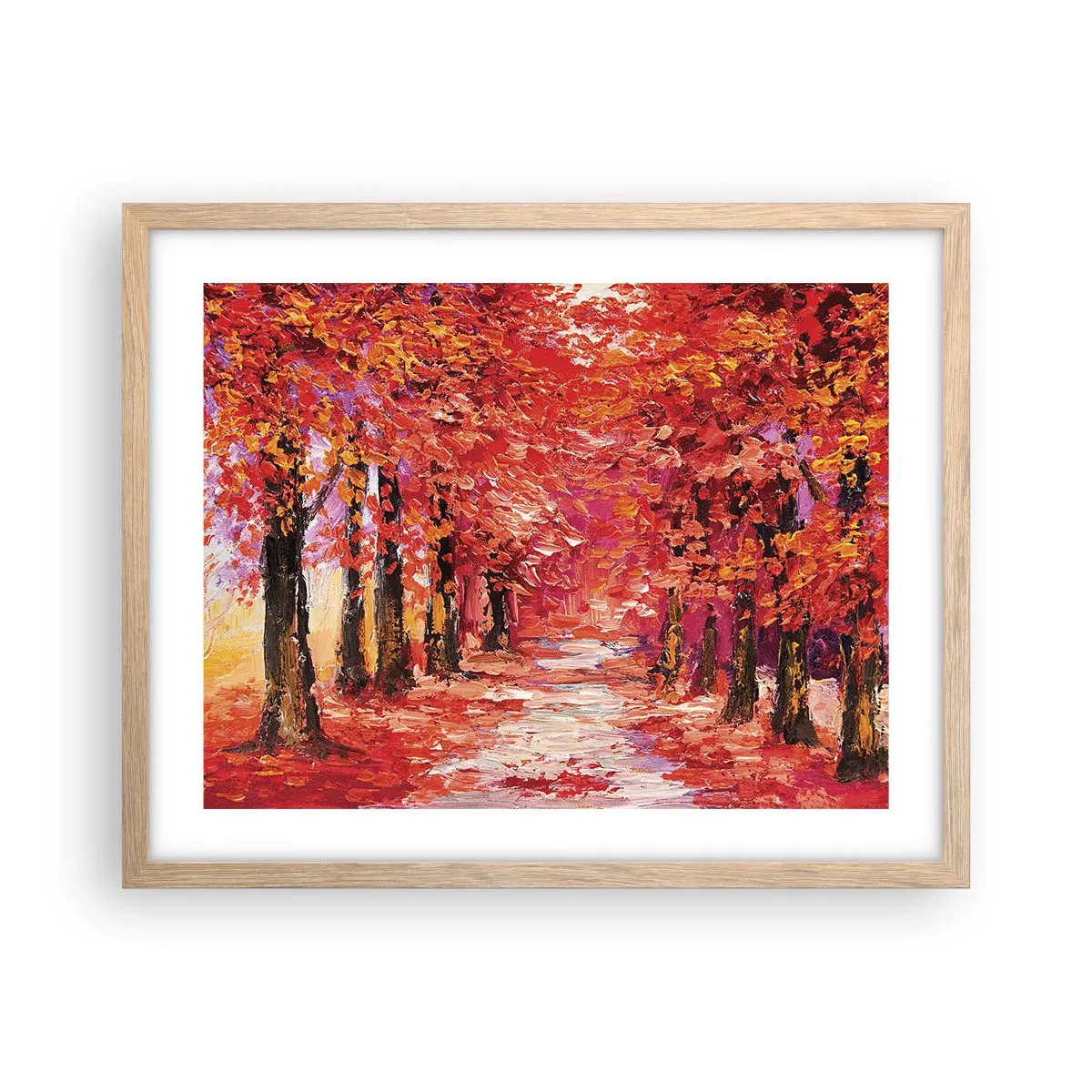 Poster in cornice rovere chiaro - Impressione d'autunno - 50x40 cm