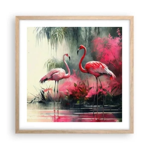 Poster in cornice rovere chiaro - Lezione di naturale eleganza  - 50x50 cm