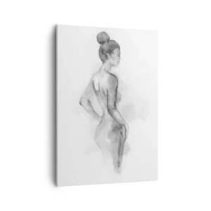 Quadro su tela - Stampe su Tela - Schizzo ad acquerello di una silhouette femminile - 50x70cm - Bella come un quadro - Decorazione murale moderna per soggiorno e camera da letto ARTTOR