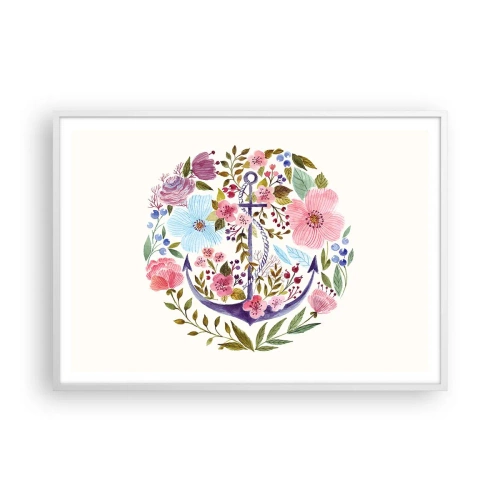 Poster in cornice bianca - Il bel sogno del marinaio - 100x70 cm