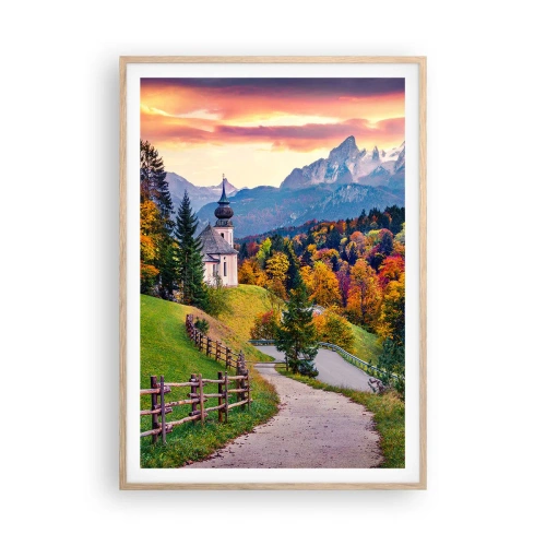 Poster in cornice rovere chiaro - Un paesaggio come dipinto - 70x100 cm