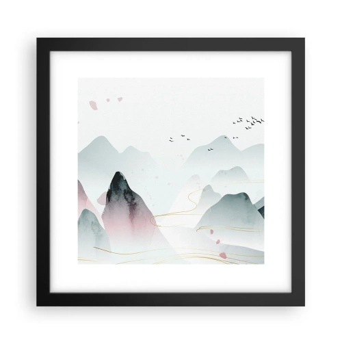 Poster in cornice nera - Oltre le cime - 30x30 cm