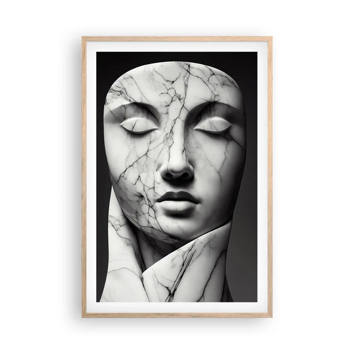 Poster in cornice rovere chiaro - Forme di marmo - 61x91 cm