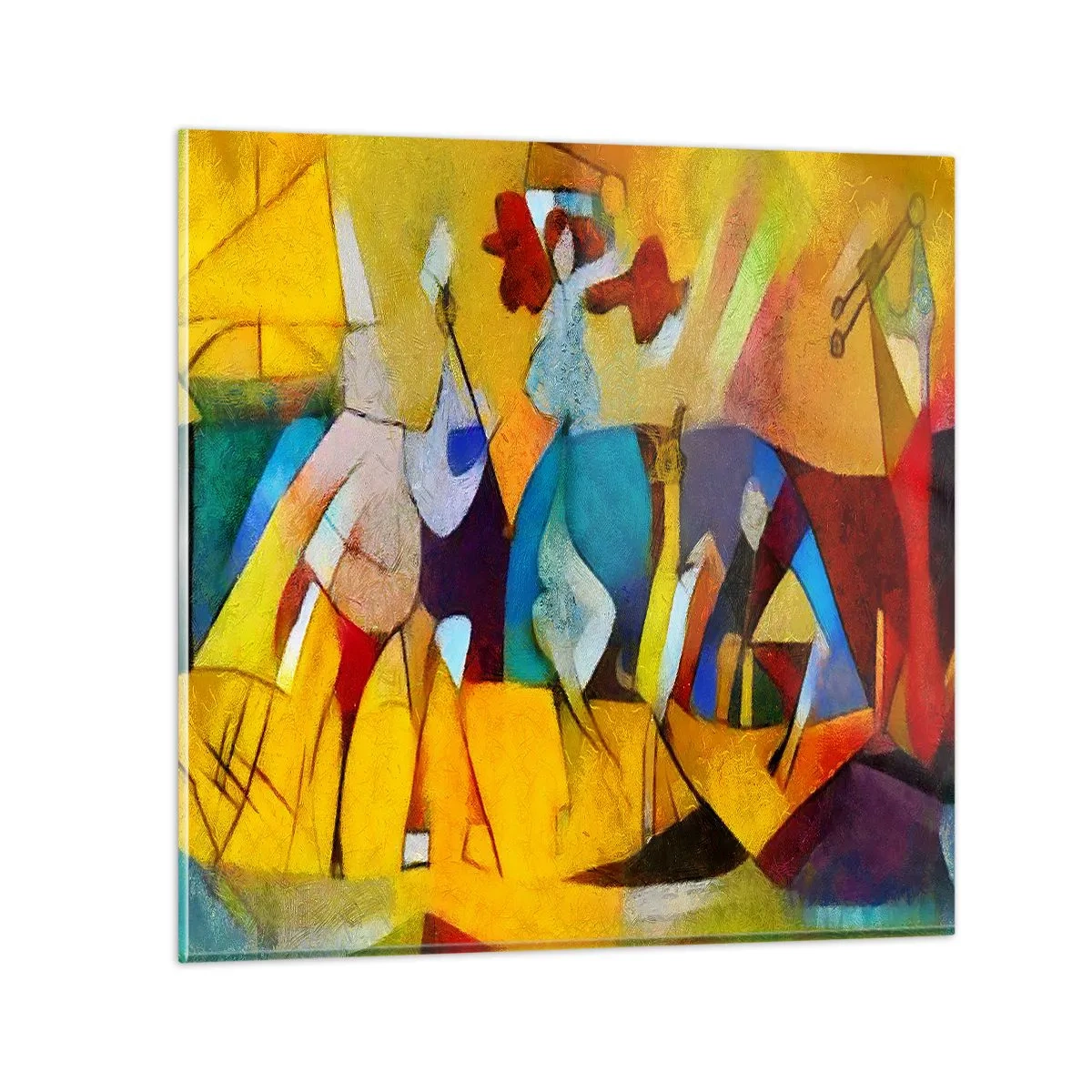 Quadro su vetro - Sole - vita - gioia - 70x70 cm