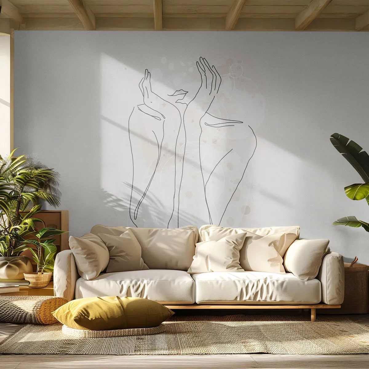 Fotomurali Premium Canvas - Attimo sognante - Grafica, Donna, Pezzo - 250x175 cm
